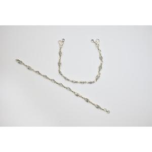 Chaîne de cheville vintage plaquée or oxydé avec pierre naturelle, motif floral classique, sertissage griffe, bijoux pour femme, cadeau de mariage - Product Image 2