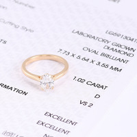 RongZhen 1.0CT Round Cut Gemstone Solitaire Fiançailles 10K 14K 18K Or Massif Moissanite Bague GRA Certificat Prong Set Classique