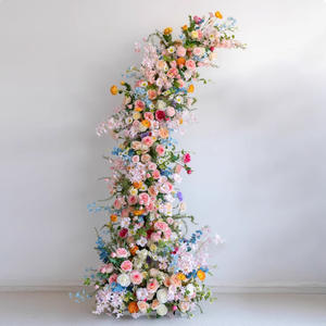 Arche de fleurs artificielles élégante et luxueuse pour décoration de mariage en extérieur, allée de la mariée et zone photo - Product Image 4