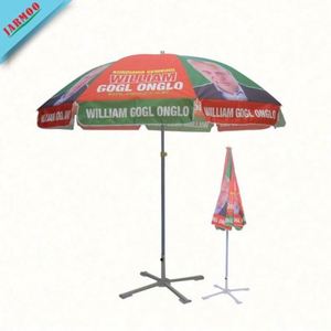 Essentials UV-resistant Waterproof Beach Umbrella Heavy Duty with Oxford Fabric Iron <b>Frame</b> and Custom Logo Print - Product Image 3