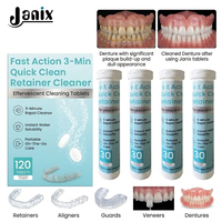 Comprimés effervescents à action rapide pour le nettoyage des aligneurs transparents, nettoyant pour prothèses dentaires blanchissantes, nettoyant anti-odeur pour protège-dents