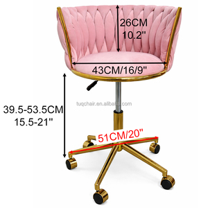 Chaise de bar moderne de luxe haut de gamme TUQ en velours, siège de 43 cm, chaises de bar avec roulettes, hauteur réglable, tabourets de bar pour cuisine, salle à manger, extérieur - Product Image 3