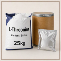 L-Thréonine de marque JIUCHONG, qualité alimentaire 98,5 %, poudre d'acide aminé CAS 72-19-5, 25 kg/sac, favorise une croissance saine pour l'alimentation des volailles et des porcs