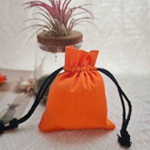 Wholesale Custom Logo Printed <b>Mini</b> Cotton Twill Ring Earring Storage <b>Bag</b> Recycled Drawstring Cotton Necklace Jewelry Pouch - Product Image 1