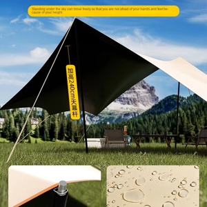 Tenda impermeabile in gomma nera attrezzatura da Picnic e da <span class=keywords><strong>campeggio</strong></span> all'aperto <span class=keywords><strong>con</strong></span> tenda a forma di pioggia a prova di sole tenda a farfalla pieghevole - Product Image 6