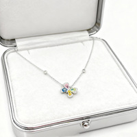 KAAN JEWELRY Romantische Bunte Zirkon-Schmetterling-Anhänger-Halskette, Rhodium-Plattiert, Geschenk, Dezenter Luxus ohne Übertriebenheit, für Partys