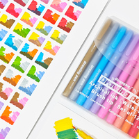 Offre Spéciale 12 couleurs de base stylos à dessin à base d'eau pour pinceau lettrage