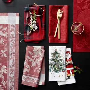 High Quality Handmade Reusable Classic Linen Cotton Red <strong>Tartan</strong> Plaid Printed Cloth <strong>Napkins</strong> for Wedding Home Christmas - Product Image 3