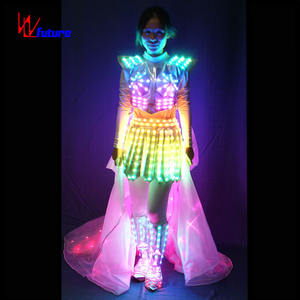 मिस्र के यूरोपीय रंगीन उदय आईएसआईएस पंख पेट चमकदार एलईडी चरण नृत्य पोशाक - Product Image 3