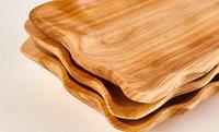 Assiette rectangulaire en bois peinte à la main de style américain, écologique, pour la vaisselle de la fête de remise des diplômes