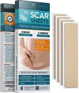 Silicone Scar Removal Sheets Scar Tape Healing Keloid C-Section Tummy Tuck Strips 5.7"x1.57"