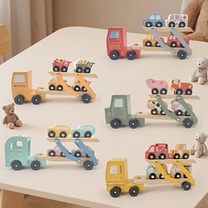 <span class=keywords><strong>Train</strong></span> en bois Montessori, thème général, écologique, jouet interactif pour enfants, véhicule de jeu, blocs de construction |   OEM ODM Vente en gros - Product Image 3