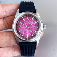 Jam Tangan Tandorio BARU 36mm Field Diving Hijau, Jam Tangan Mekanik Bisnis Pria, Mesin NH35A, Jam Pilot Kecil