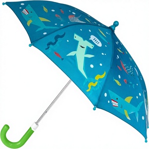 <span class=keywords><strong>Parapluie</strong></span> Enfant Stephen Joseph à Changement de Couleur Réactif à l'Eau, Sans Pincement, en Polyester, Utilisation Humide/Sèche, pour Enfants, Motif Requin Baleine - Product Image 1