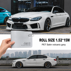 ฟิล์มไวนิลหุ้มรถยนต์สีเทาวาลคาไนต์ PET ซาตินคุณภาพสูง ป้องกันการซีดจาง เปลี่ยนสีได้ ฟิล์มป้องกันรอยขีดข่วน สติ๊กเกอร์ติดรถยนต์ ซ่อมแซมตัวเองได้ - Product Image 1