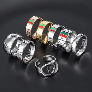 Titanium steel ring, women's retro fashion, stainless steel ring red tide flow ring