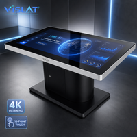 Table tactile interactive d'intérieur Vislat OEM ODM 32 43 55 pouces avec écran LCD sur pied pour la publicité