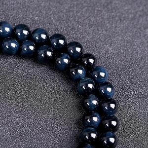 Perles Rondes en Œil de Tigre Bleu Naturel pour la Fabrication de Bijoux, Bracelets, Colliers, Artisanat DIY, Cristal de Guérison, Vente en Gros - Product Image 1