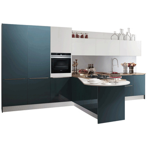 Sofeyia personnalisé moderne de luxe pack plat MDF couleur bleue laqué brillant cuisine garde-manger armoires conceptions - Product Image 6