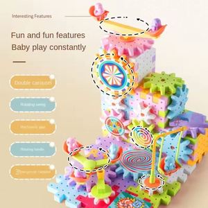 83-203pcs Electric Building Blocks Paradise Gear Rotary Toy Mosaic Large Particle <b>Puzzle</b> Set 3-6 Years Old Assembly - Product Image 2