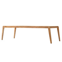 Table et chaises de café d'extérieur haut de gamme en bois massif, mobilier en teck avec dossier en corde tressée, ensemble de salle à manger pour villa, cour et jardin