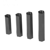 Entretoise hexagonale femelle en polyamide/nylon noir de haute qualité en alliage de zinc M2.5 M3 M4 pour PCB