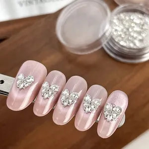Ensemble de strass pour nail art en forme de cœur blanc, cristaux multiformes, strass plats roses, perles rondes, bijoux en diamant pour nail art et artisanat - Product Image 3