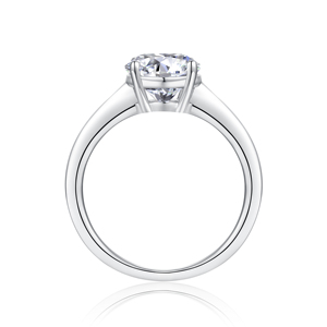 Gioiello di fabbrica di lusso elegante taglio ovale GRA diamante certificato VVS1 Moissanite S925 <span class=keywords><strong>anello</strong></span> <span class=keywords><strong>solitario</strong></span> <span class=keywords><strong>in</strong></span> <span class=keywords><strong>argento</strong></span> Sterling da donna - Product Image 5