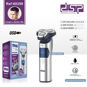 Afeitadora Eléctrica DSP 60359 de Triple Cuchilla, Resistente al Agua IPX7, Cuerpo Metálico, Carga Tipo C, para Hombres - Product Image 1