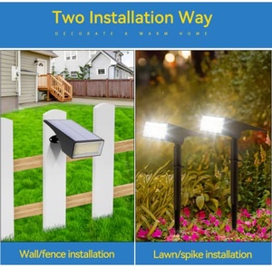 IP65 impermeable 100 LED luces solares de jardín 4 modos de iluminación para paisaje foco camino bandera casa árbol piscina - Product Image 6