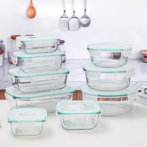 Round square Glass Lunch Box Can Be Microwave Heated Special <strong>Bowl</strong> Office Food Grade Fresh-keeping Bento Lunch Box <strong>with</strong> <strong>Lid</strong> - Product Image 1