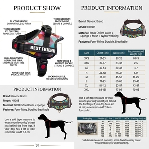 Harnais pour chien PawPawify robuste <span class=keywords><strong>et</strong></span> respirant, anti-traction, avec fermeture à boucle, empêche les secousses, les arrêts brusques <span class=keywords><strong>et</strong></span> le suffocation, pour l'entraînement <span class=keywords><strong>et</strong></span> la promenade, personnalisable - Product Image 5