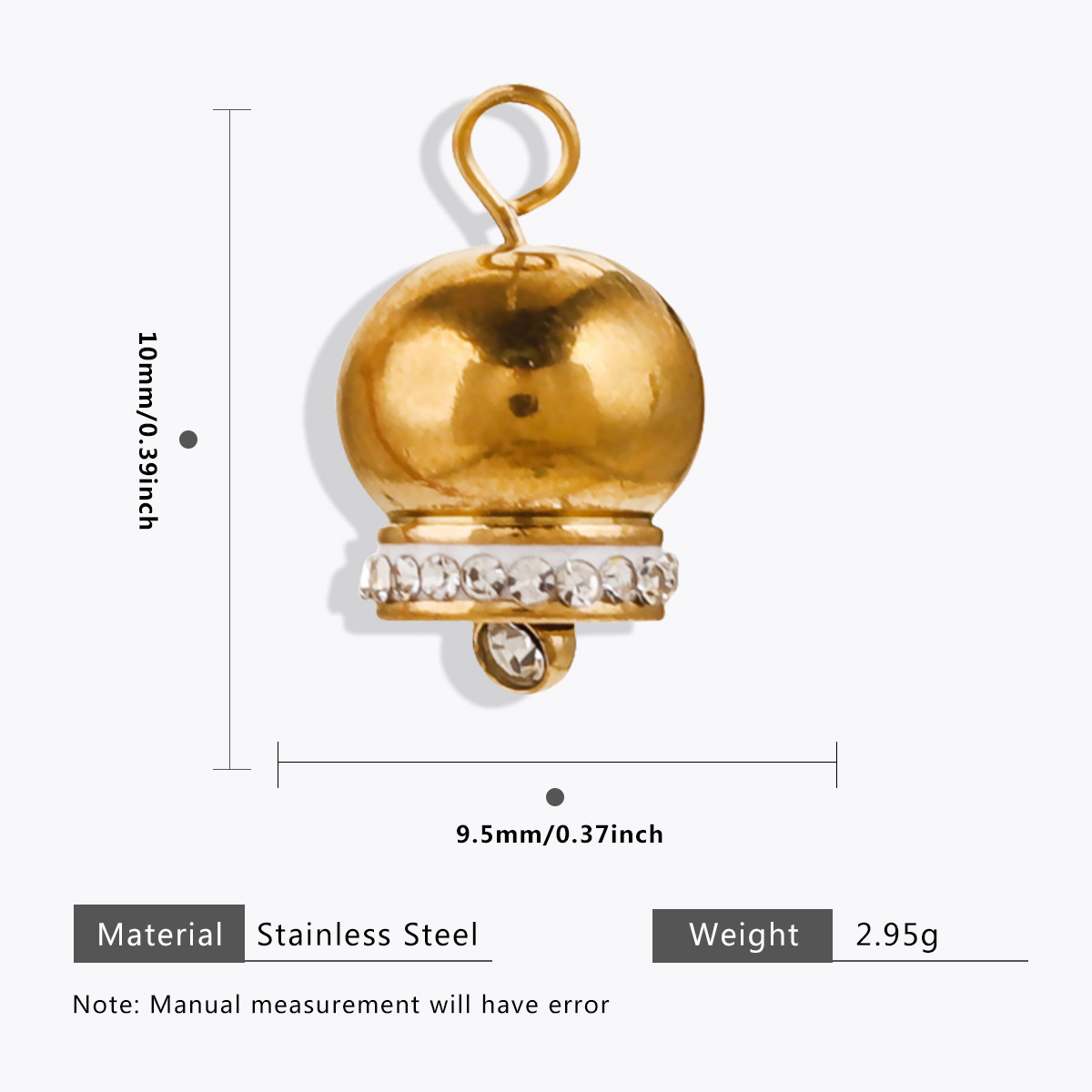 Argile dorée en forme de cloche = 2 pièces
