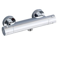 Robinet de douche thermostatique à température constante, 2 poignées, chromé, avec cartouche céramique, installation encastrée