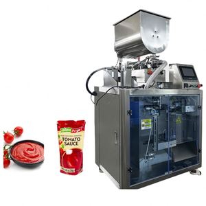 Machine de remplissage et d'emballage de sachets préformés de formes spéciales pour beurre de cacahuète, miel, sauce tomate, sauce fromagère, crème de viande et pâtes, avec agitation - Product Image 4
