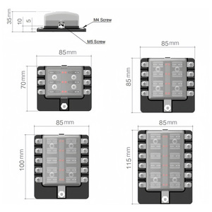 Boîte à fusibles marine avec indicateur LED, bloc de fusibles à lame automobile 6 circuits avec couvercle étanche pour VR, moto, bateau, véhicule - Product Image 2
