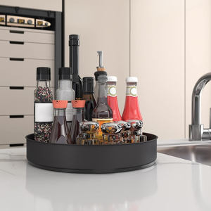 Organizador de especias giratorio de metal de un solo nivel para gabinete de cocina, Lazy Susan, estante giratorio para encimera - Product Image 4