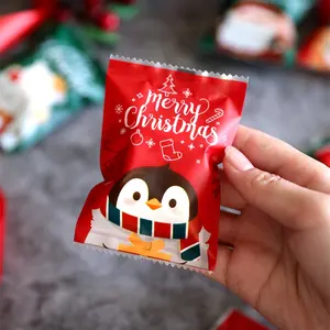 Vrolijk Kerstfeest Roll Film Bopp Kussen Zakken Bakkerij Gebruik Biscuit Snoep Verpakking Heat Seal Kleurendruk Voedsel Pakket Vochtbestendig