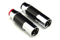 QINCROWN QC-133 Connecteur audio XLR 3 broches de haute qualité, mâle/femelle, pour haut-parleur, en fibre de carbone, rhodium/or
