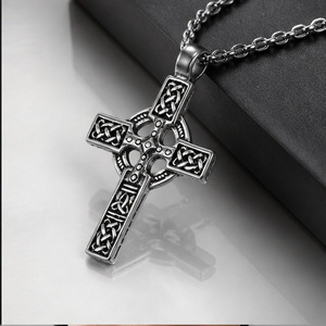 yunnique <b>Cross</b> Stainless Steel Necklace For Men Geometric Design Gift Jewelry - Product Image 4