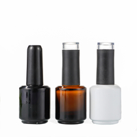 Flacon vide élégant de 15 ml en verre blanc transparent ambré pour vernis à ongles, emballage personnalisé de 0,5 oz pour gel à ongles