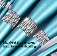 Ensemble de 10 pinceaux de maquillage professionnels bleu turquoise avec strass, poils synthétiques doux et denses, outil de beauté pour le maquillage du visage, blush, fard à paupières