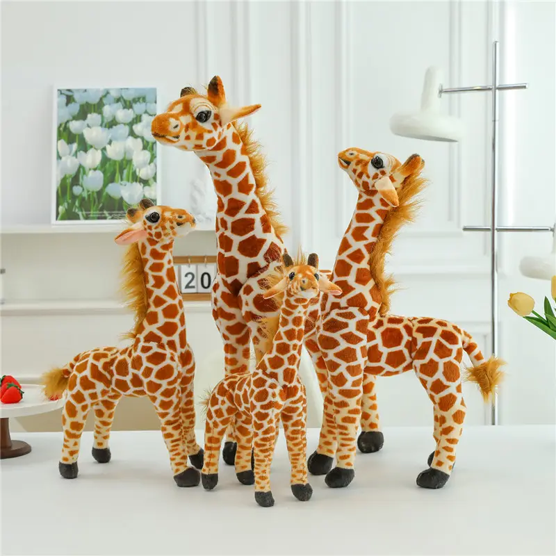 도매 박제 동물 장난감 기린 시뮬레이션 동물 봉제 장난감 어린이 선물