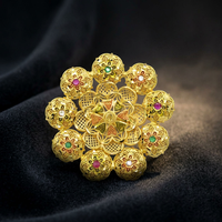 Vente en gros de bagues en or micron 14K, 18K, 24K, style Dubaï, bagues de fiançailles traditionnelles turques et africaines, bagues de mode, Oro Joyeria