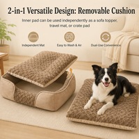 Gemütliches Großhandels-Hundebett aus Rosenvelours, Katzenbett im Sofa-Stil, Halbgeschlossenes Warmes Haustierbett mit Erhöhtem Rand für Kleine Hunde