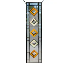 サンキャッチャー用ベベルガラスステンドグラス素材ドアサイド用ステンドグラス窓吊り下げパネル-ライト