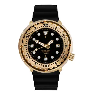 Reloj de lujo para hombre, reloj de buceo con 200M impermeable, relojes de bronce mecánicos para hombre