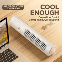 Ventilateur de bureau USB sans pales, moteur sans balais, silencieux (36-45 dB), flux d'air grand angle, batterie au lithium intégrée - Cadeau idéal pour