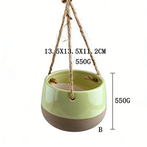 Grand <span class=keywords><strong>pot</strong></span> en céramique émaillée blanc beige sable pour plantes succulentes, idéal pour l'intérieur et l'extérieur, avec drainage pour plantes et fleurs - Product Image 3