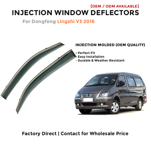 Injection Window Visors Rain Guards for Dongfeng Lingzhi V3 2016 | Side Window Deflectors Custom Fit Auto Accessories - Product Image 2